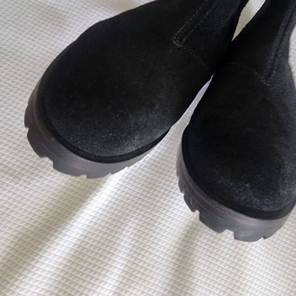 Jack Rogers Suede Leather Chelsea Black Ankle Boots - Picture 12 of 14